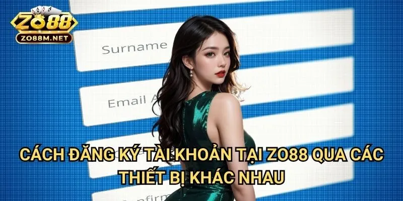 Cách đăng ký tài khoản tại Zo88 Qua Các Thiết Bị Khác Nhau