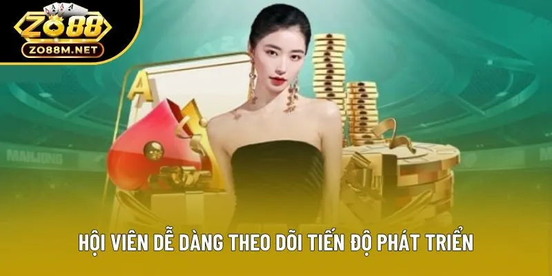 Hội viên dễ dàng theo dõi tiến độ phát triển Hội viên dễ dàng theo dõi tiến độ phát triển